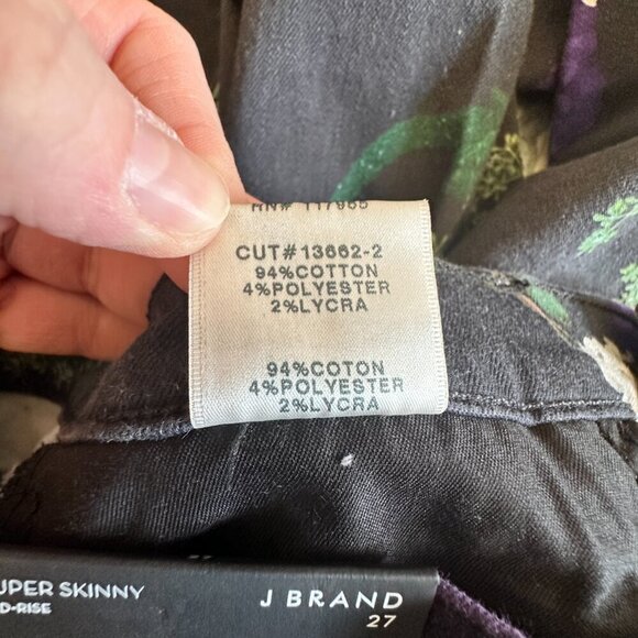 Women's 27 NWT J Brand Forest Floor Pants Floral Print Mid Rise Skinny - Picture 9 of 11